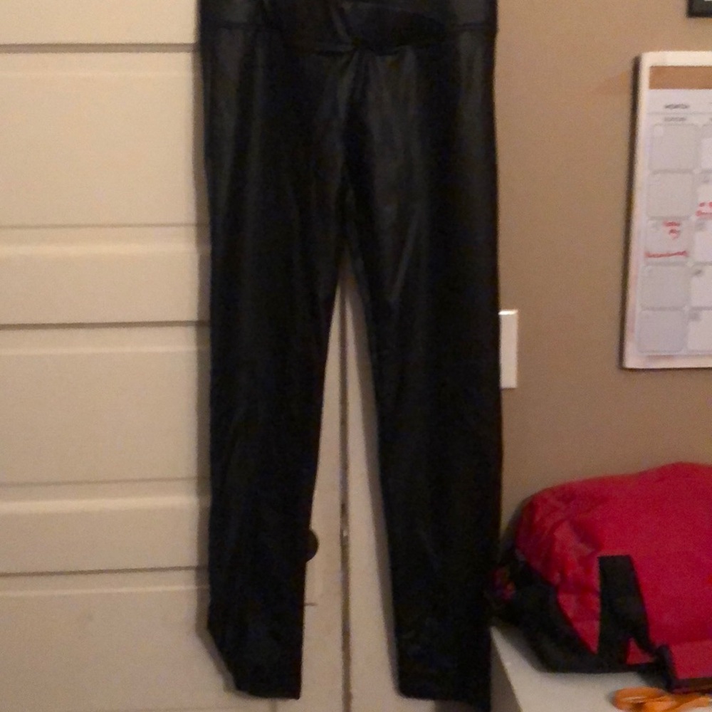 Faux leather leggings size Large
